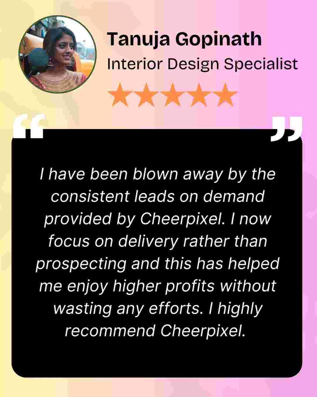 Tanuja Gopinath Testimonial LR Testimonial 6